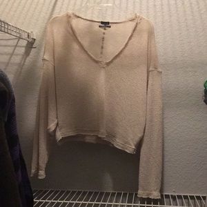 Cropped cream sweater
